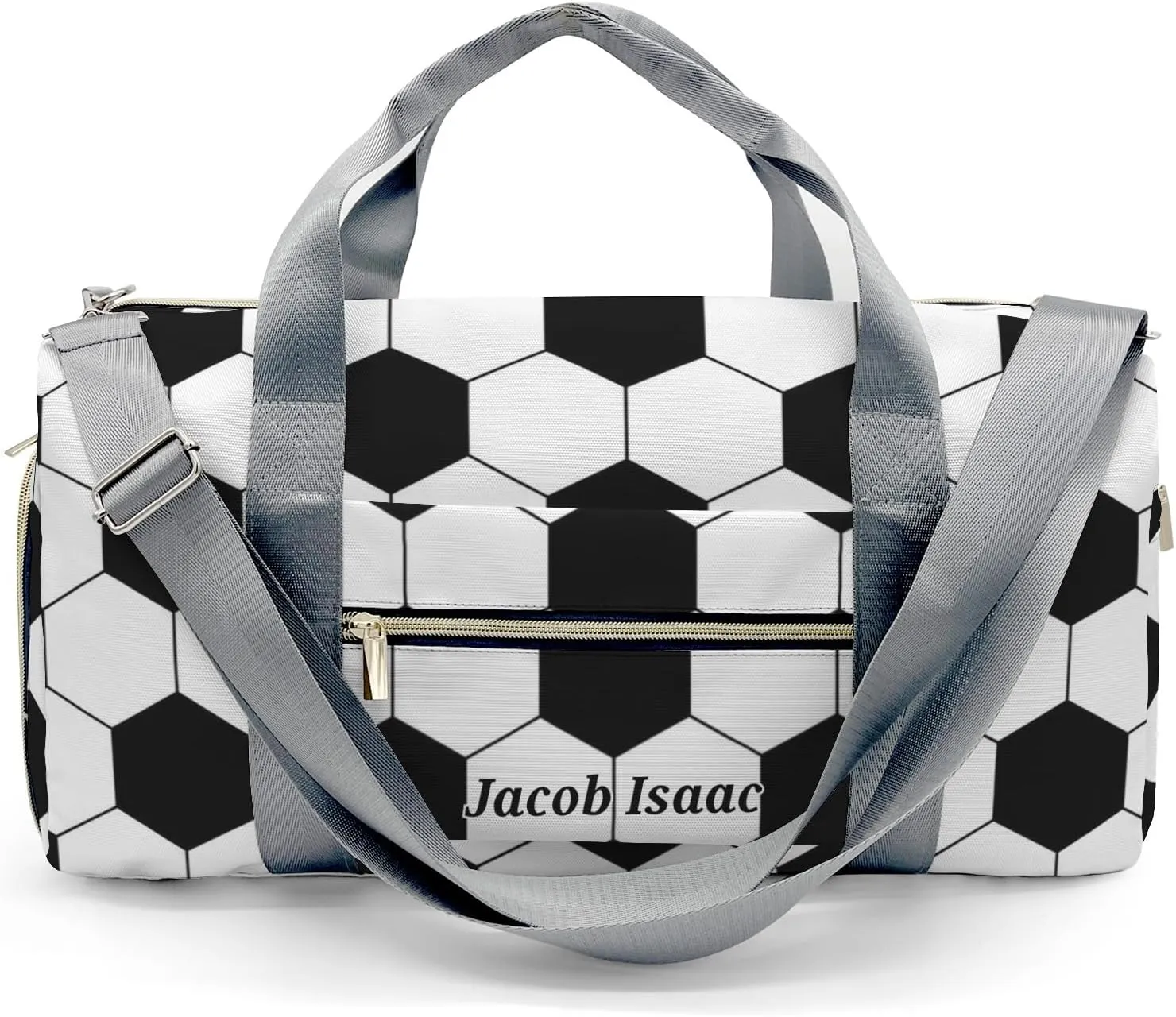 Soccer Ball Pattern Personalized Duffel Bags Customized Multi-Function Travel Bag Gym Sports Bag Dance Ballet Overnight Carry On Weekend Bag