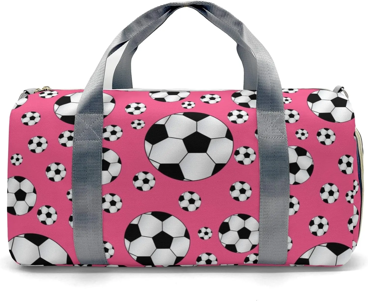 Soccer Balls Pink Personalized Duffel Bags Customized Multi-Function Travel Bag Gym Sports Bag Dance Ballet Overnight Carry On Weekend Bag