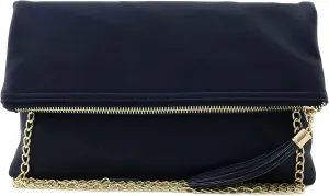 Solene Envelope Clutch Bags for Women Foldover Crossbody Tassel Wallet with Chain Strap, Elegant Evening Purse