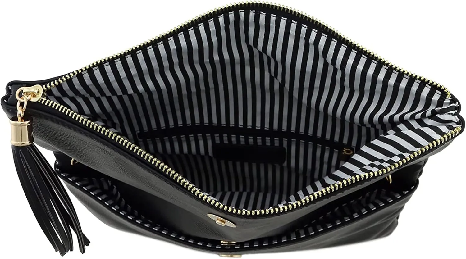 Solene Envelope Clutch Bags for Women Foldover Crossbody Tassel Wallet with Chain Strap, Elegant Evening Purse