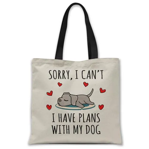Sorry, I have plans with my dog (Weimaraner) Tote bag
