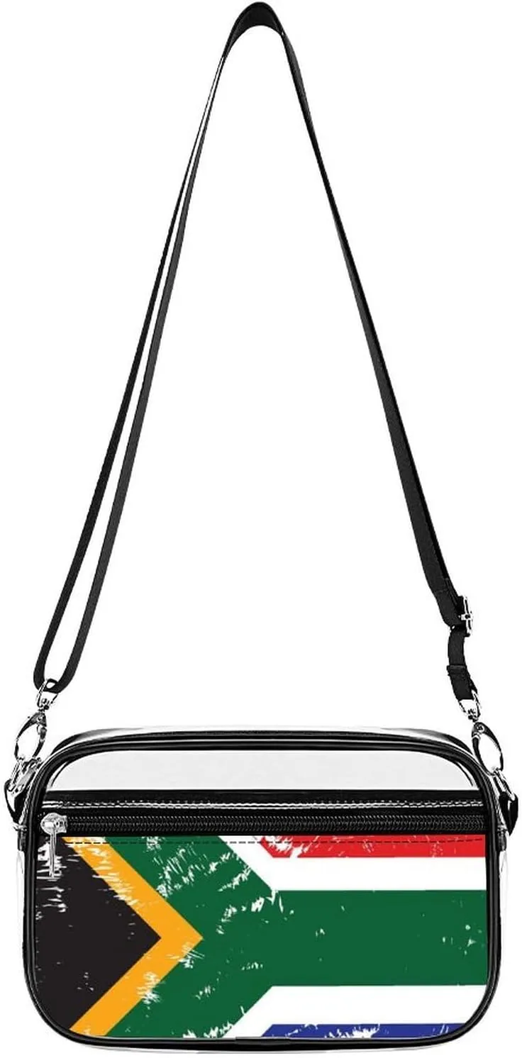 South African Flag Clear Stadium Crossbody Bag Small Shoulder Purse Adjustable Strap Handbag for Women Men