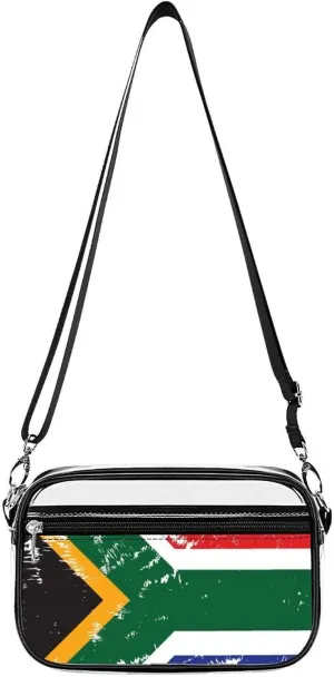 South African Flag Clear Stadium Crossbody Bag Small Shoulder Purse Adjustable Strap Handbag for Women Men