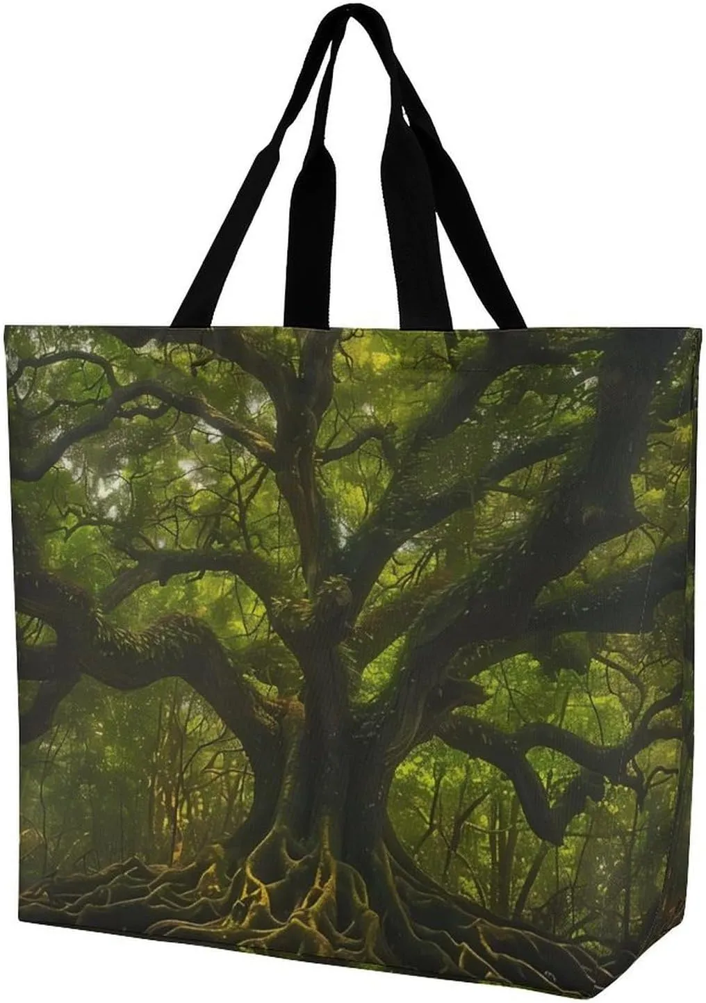 South Carolina Angel Oak Tree Reusable Shopping Bag with Shoulder Straps Portable Collapsible Grocery Tote Bags