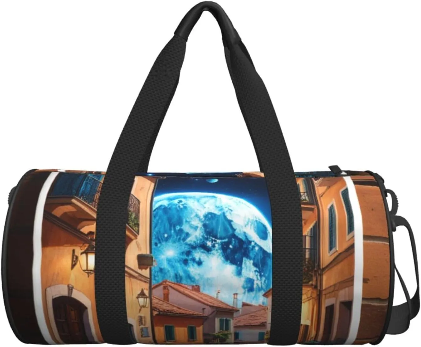 Space Planet Earth Printed Travel Bag,Round Personal Item Storage bag,Foldie Duffel Bag for Traveling Vacation,Fitness,Sports