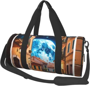 Space Planet Earth Printed Travel Bag,Round Personal Item Storage bag,Foldie Duffel Bag for Traveling Vacation,Fitness,Sports