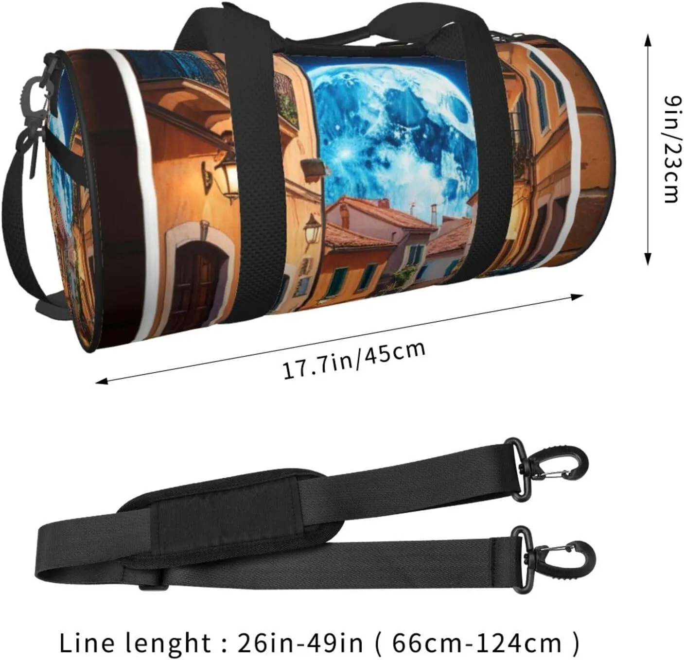 Space Planet Earth Printed Travel Bag,Round Personal Item Storage bag,Foldie Duffel Bag for Traveling Vacation,Fitness,Sports