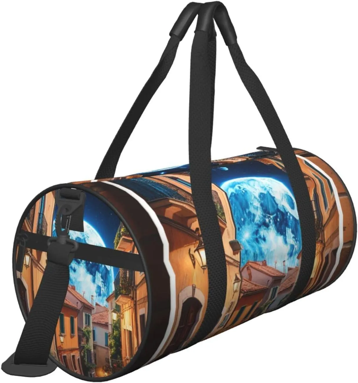 Space Planet Earth Printed Travel Bag,Round Personal Item Storage bag,Foldie Duffel Bag for Traveling Vacation,Fitness,Sports