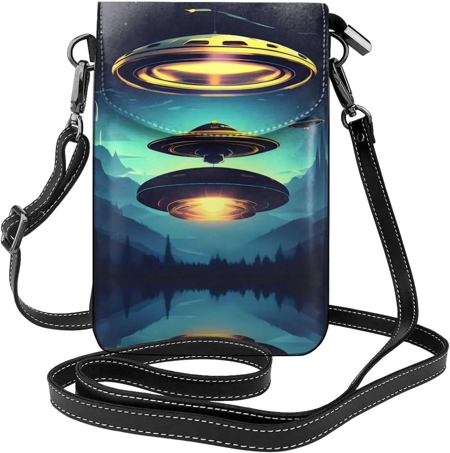 Spacecraft descend Printed Women's Crossbody Phone Bag - Perfect for Travel and Shopping