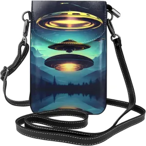 Spacecraft descend Printed Women's Crossbody Phone Bag - Perfect for Travel and Shopping