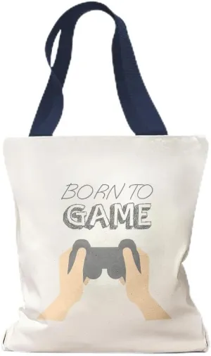 Speedy Pros Canvas Tote Bag for Women Born to Fame Sport Hobbies Video Games Beach Bags for Women
