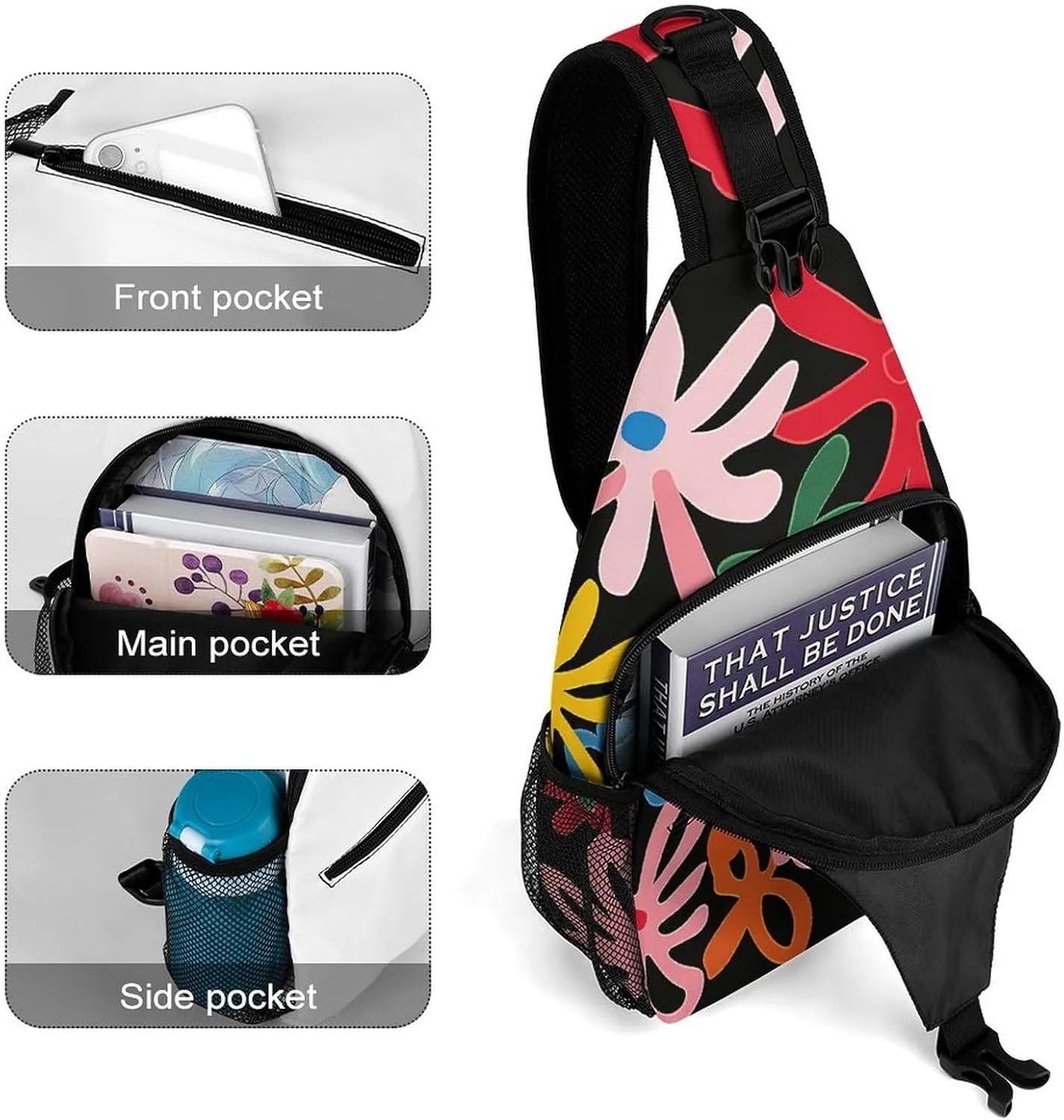 Spring Daisy Flowers Sling Bag Crossbody Bags Cross Body Bag Fanny Packs Chest Bags Sling Purses for Travel