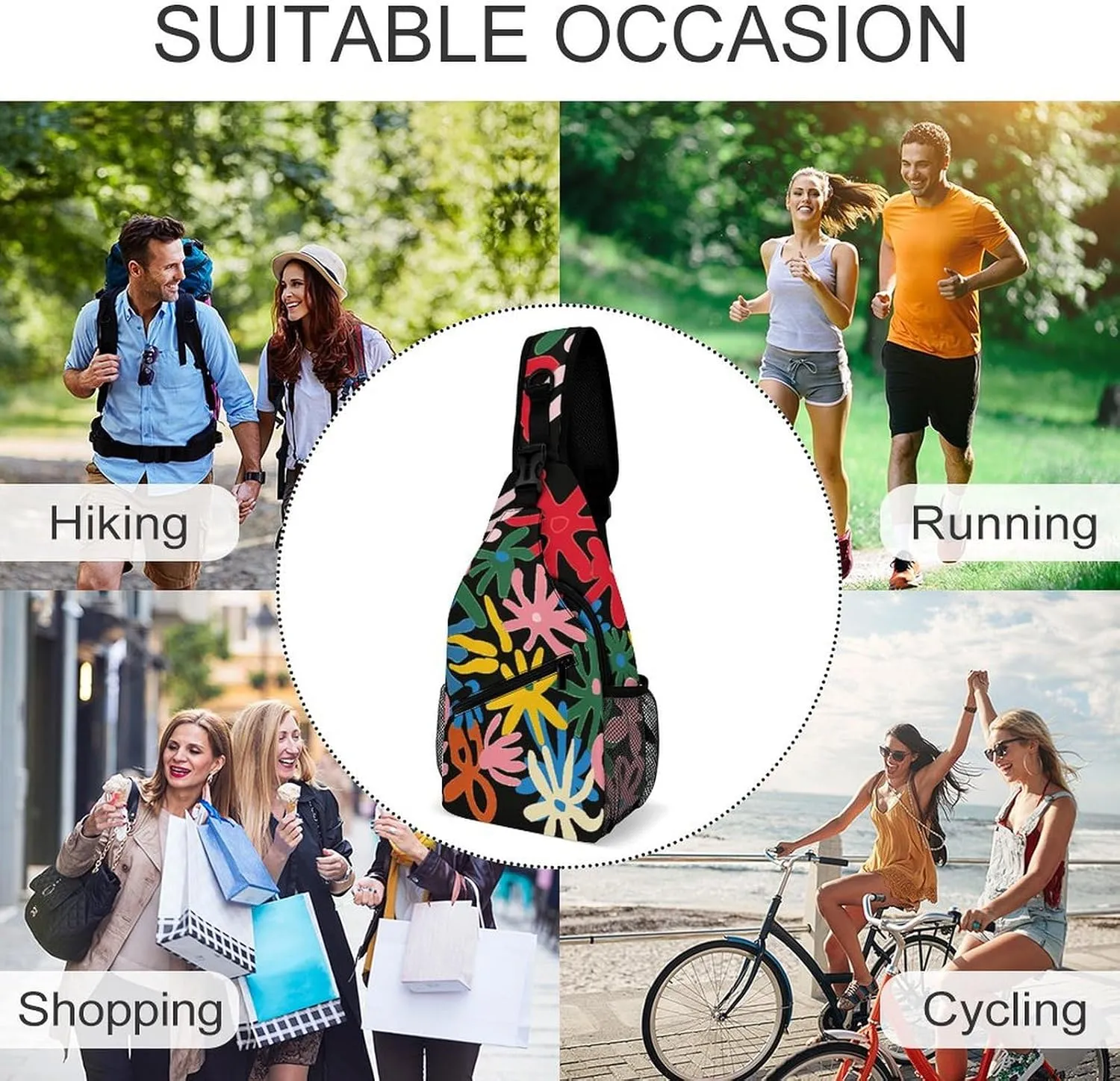 Spring Daisy Flowers Sling Bag Crossbody Bags Cross Body Bag Fanny Packs Chest Bags Sling Purses for Travel