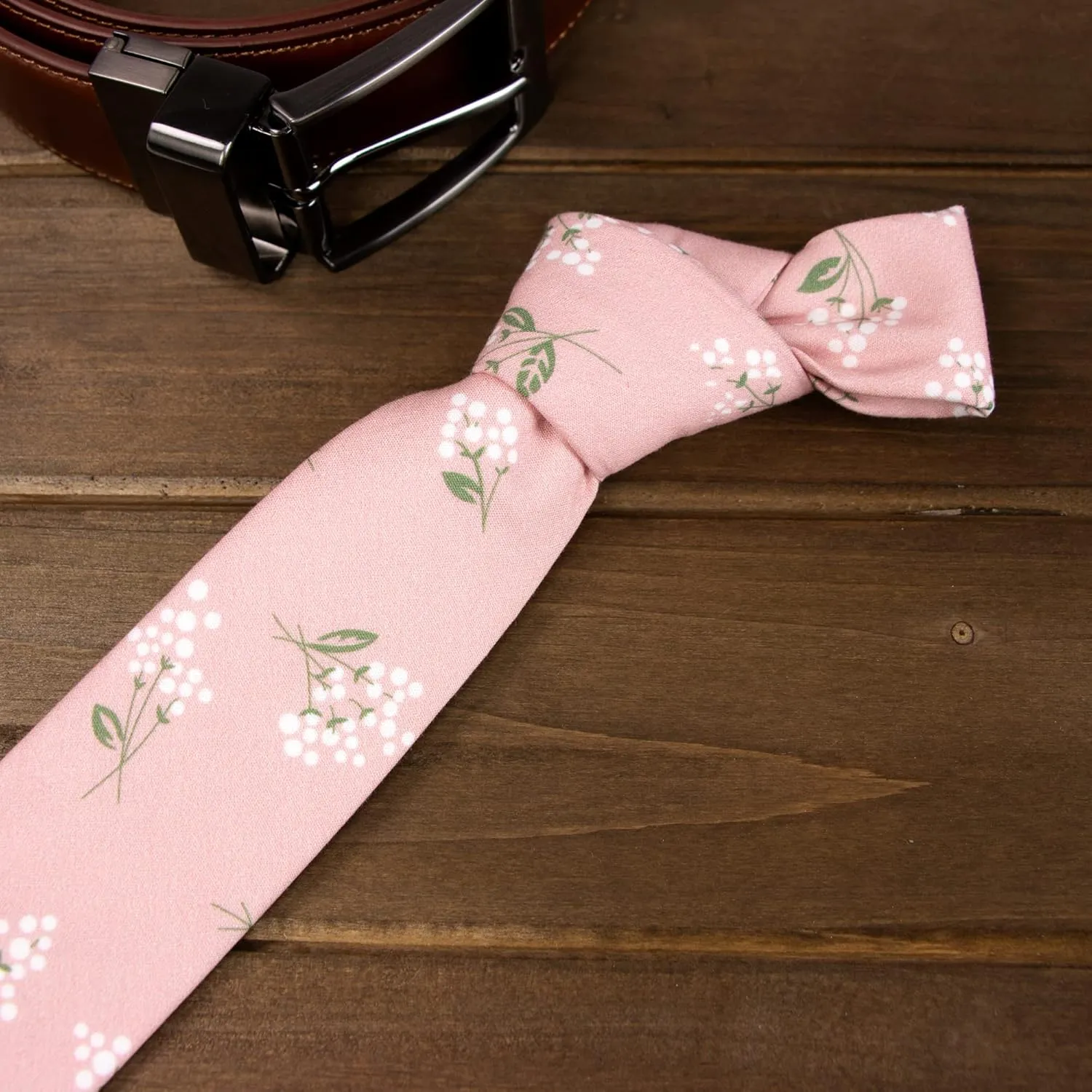 Spring Notion Men's Cotton Printed Floral Skinny Tie