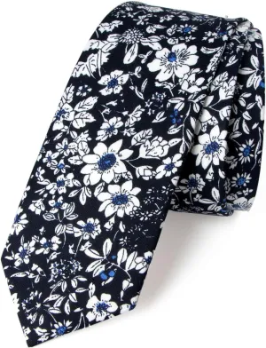 Spring Notion Men's Cotton Printed Floral Skinny Tie