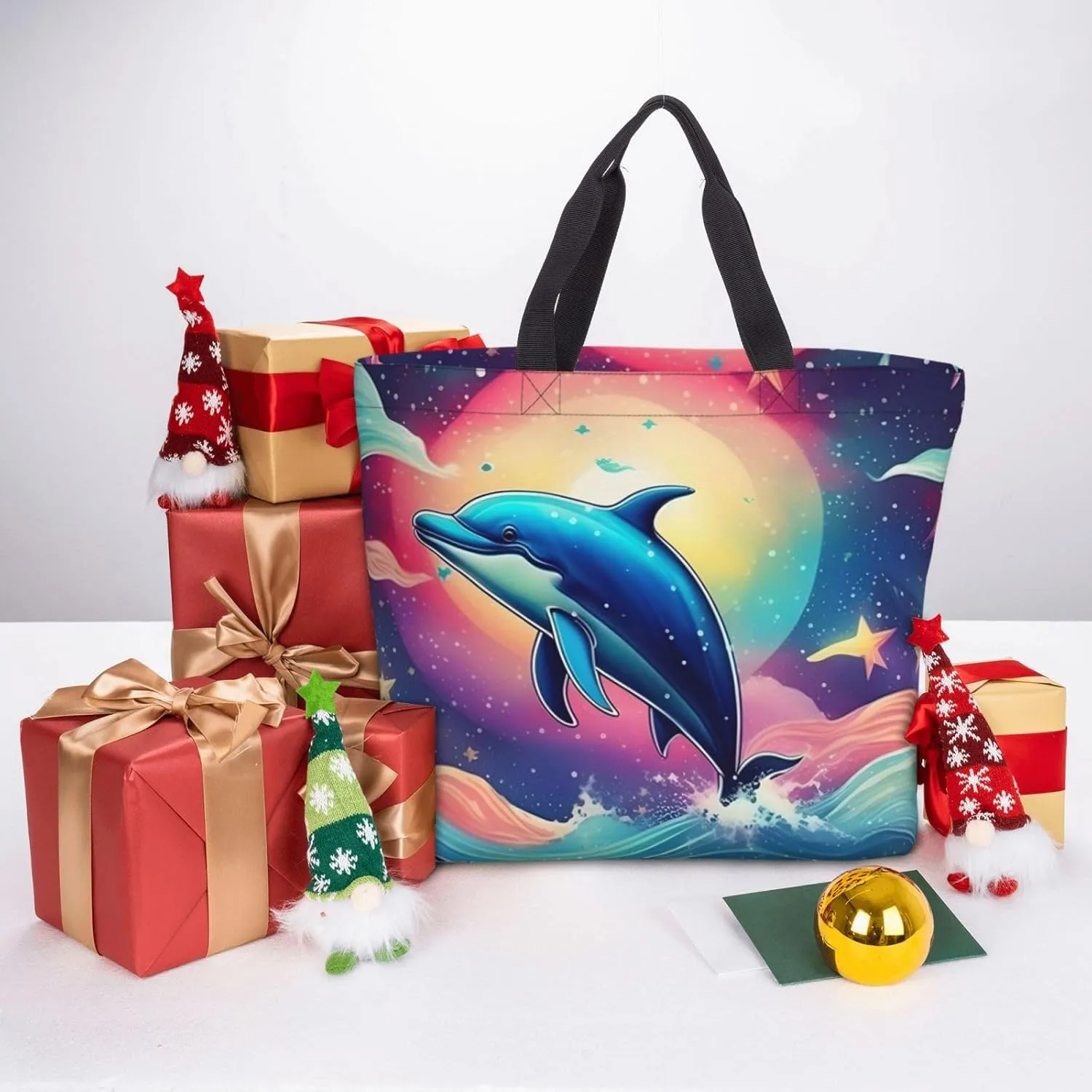 SSIMOO Lovely Cartoon Cats Stylish Zipper Shopping Bags,Shoulder Bag,The Perfect Blend Of Style And Convenience