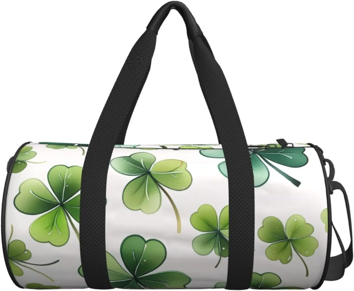 St Patricks Day Leaves Printed Travel Bag,Round Personal Item Storage bag,Foldie Duffel Bag for Traveling Vacation,Fitness,Sports