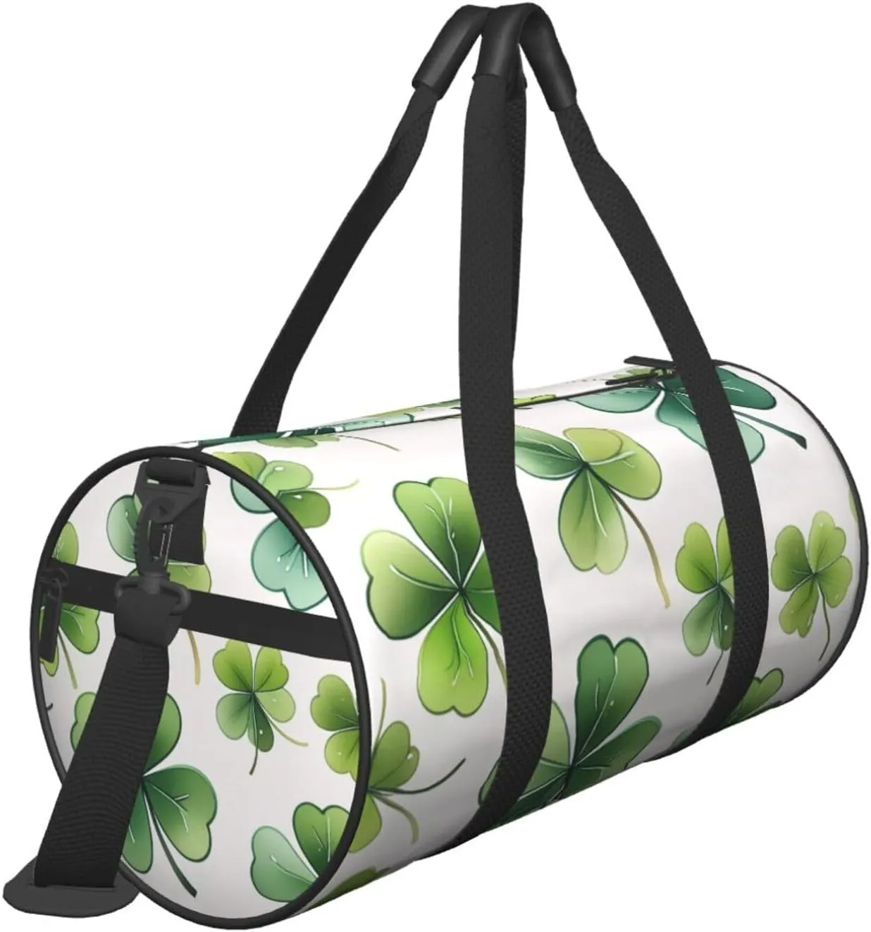 St Patricks Day Leaves Printed Travel Bag,Round Personal Item Storage bag,Foldie Duffel Bag for Traveling Vacation,Fitness,Sports