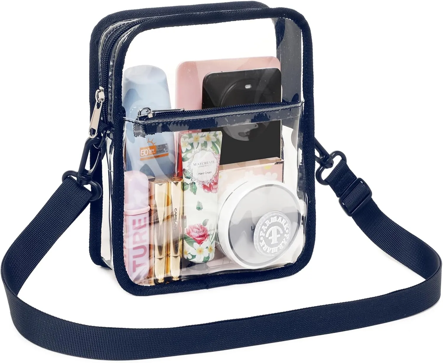 Stadium Event Clear Bag Women's Clear Bag Purse Crossbody Bag Stadium Approved with Front Pocket for Concerts