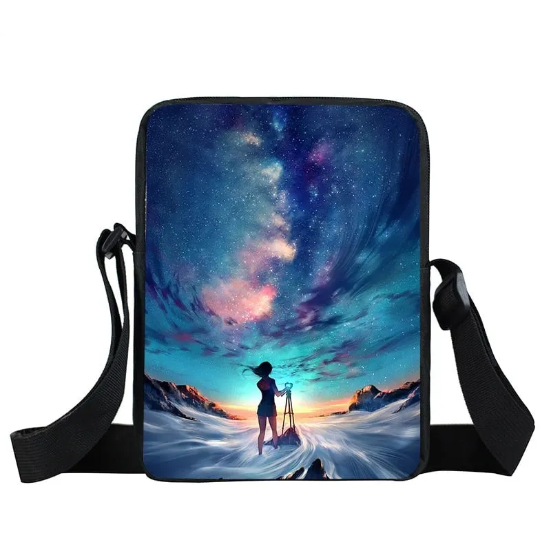 Starry Sky and Space Printed Crossbody Bags