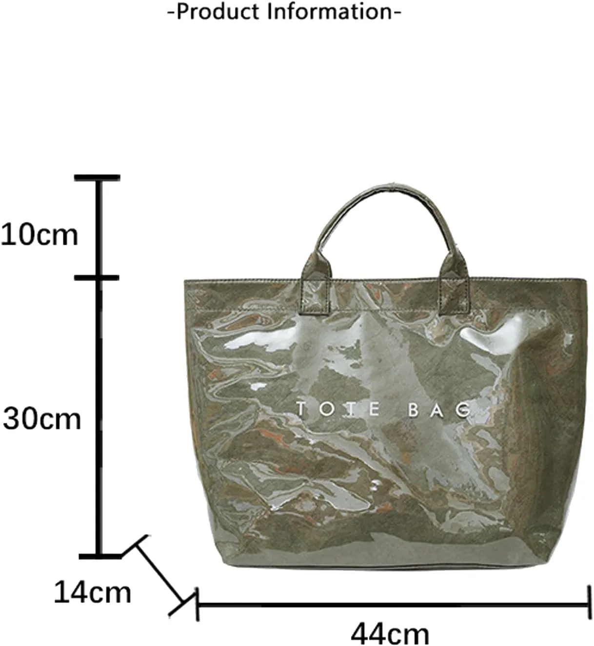 Stellaya Womens Letters Print Tote Bag, Women's PVC Kraft Paper Tote Bag, Stellaya Letter Print PVC Kraft Paper