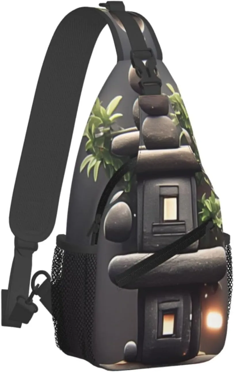 stone bridge Men's And Women's Small Crossbody Bags Chest Bags Daily Bags Are Suitable For Outdoor Hiking Trips