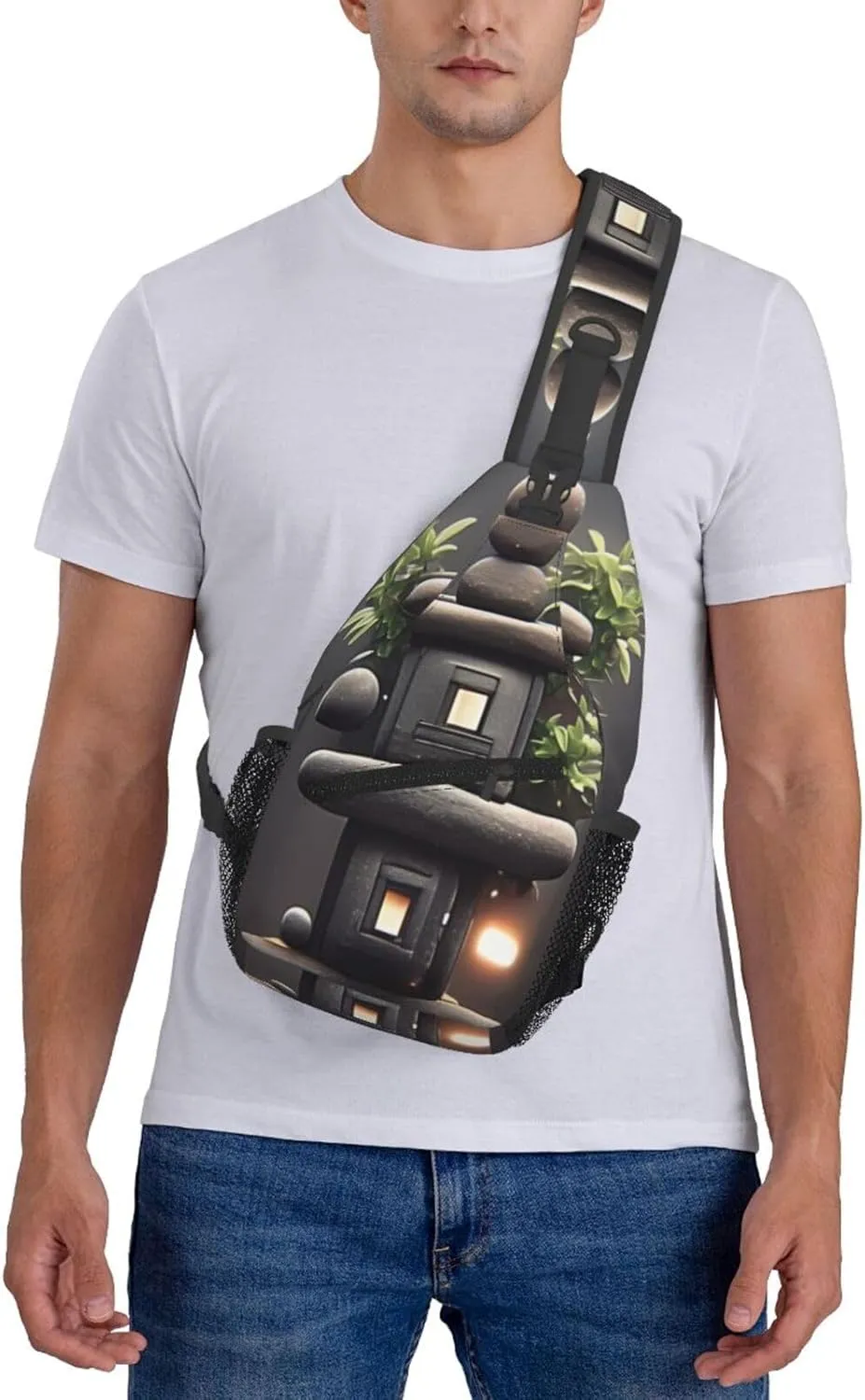 stone bridge Men's And Women's Small Crossbody Bags Chest Bags Daily Bags Are Suitable For Outdoor Hiking Trips