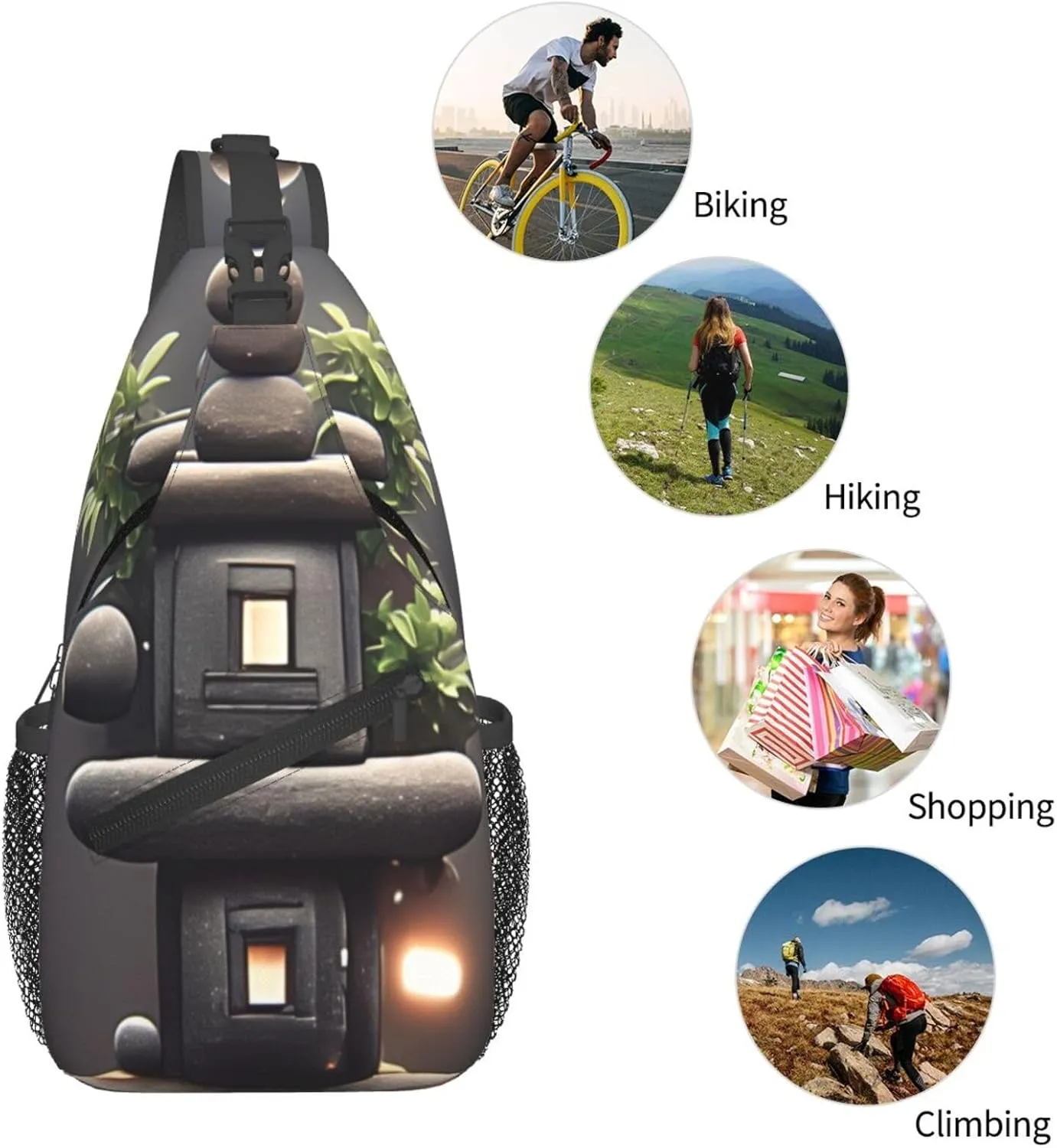 stone bridge Men's And Women's Small Crossbody Bags Chest Bags Daily Bags Are Suitable For Outdoor Hiking Trips