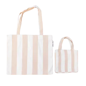 Striped mommy   me tote