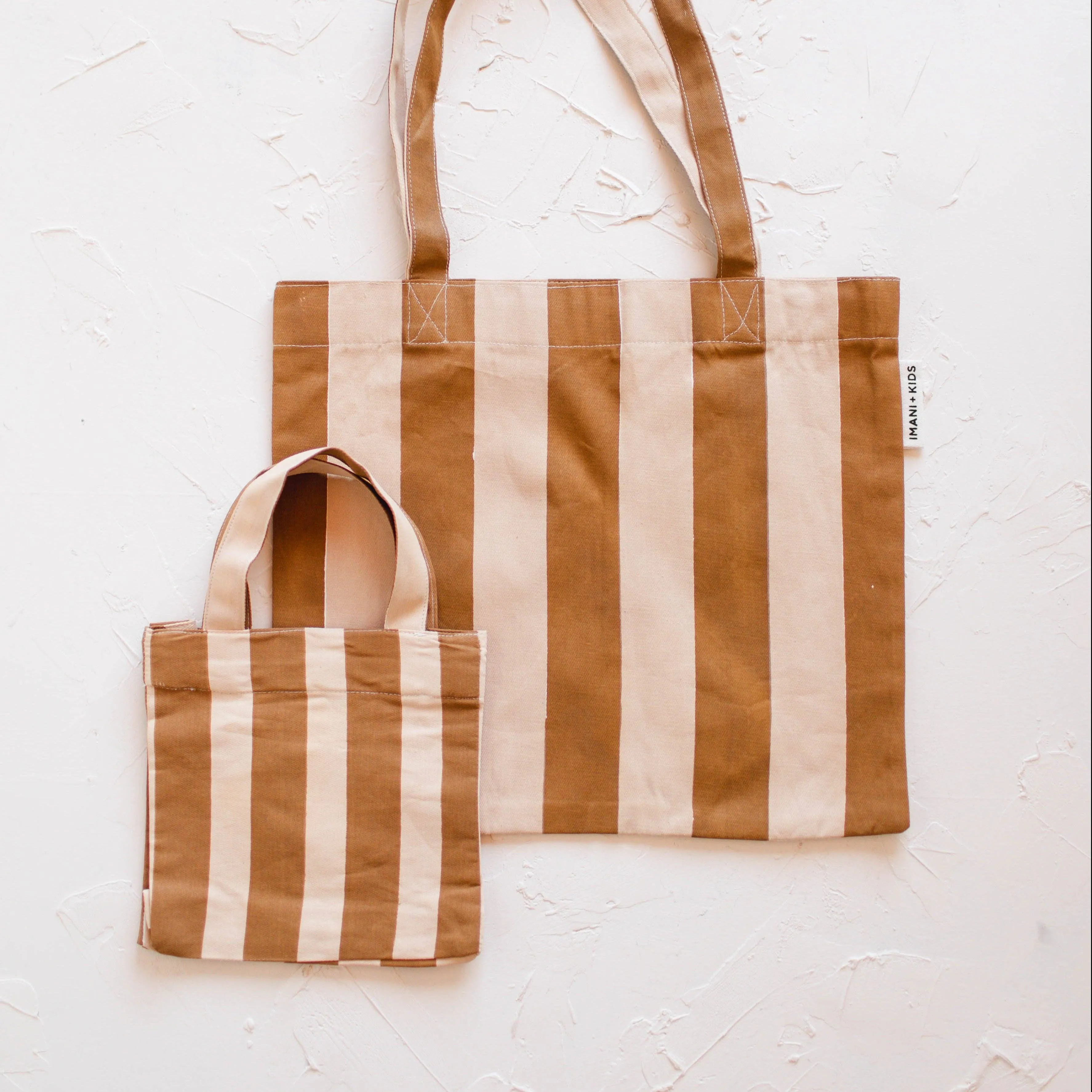 Striped mommy   me tote