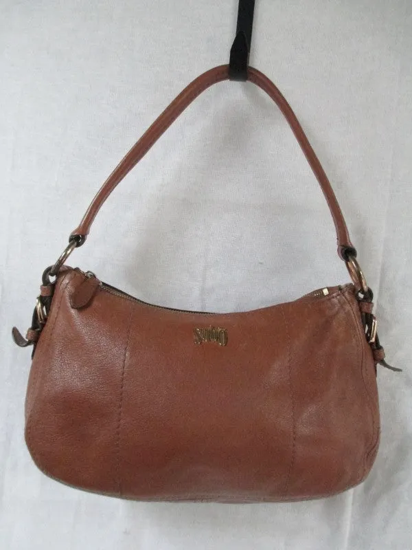 SUBO Leather hobo satchel shoulder slouch bag CARAMEL BROWN M Signature
