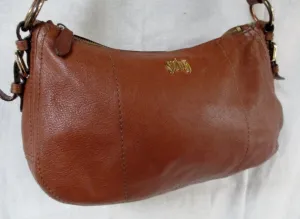 SUBO Leather hobo satchel shoulder slouch bag CARAMEL BROWN M Signature