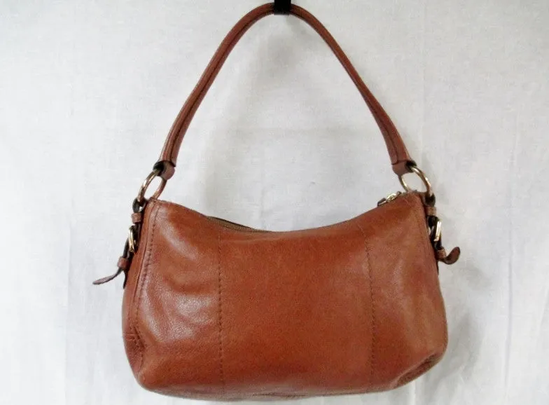 SUBO Leather hobo satchel shoulder slouch bag CARAMEL BROWN M Signature