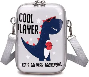 Suillty Kids Cute Dinosaur Small Crossbody Purse Shoulder Bag Waterproof Cell Phone Wallet Pouch for Boys Girls