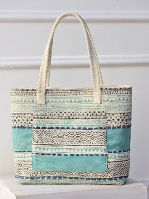 SUSAN - HAND BLOCK COTTON PRINTED TOTE BAG