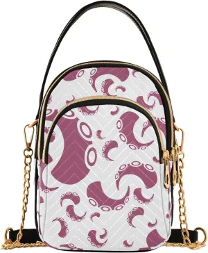susiyo Octopus Tentacle Small Crossbody Bags Shoulder Bag for Women Multi Zipper Stylish Ladies Messenger Bags Phone Purse Handbag Wallet
