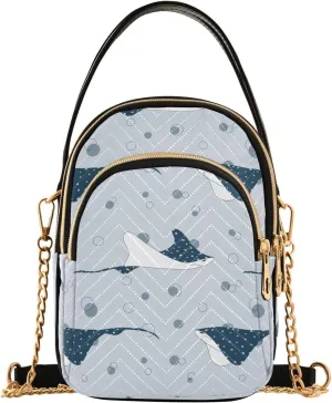 susiyo Stingrays Small Crossbody Bags Shoulder Bag for Women Multi Zipper Stylish Ladies Messenger Bags Phone Purse Handbag Wallet