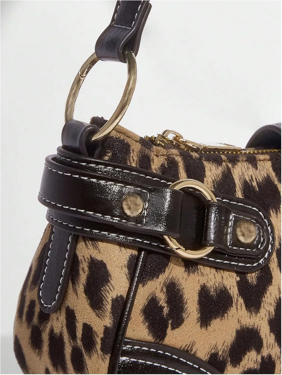 SweatyRocks Women's Cheetah Leopard Print Clutch Buckle PU Leather Y2K Shoulder Handbags