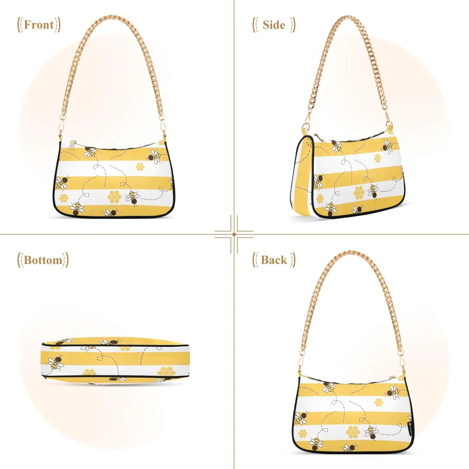 Tacos Restaurant Food Pattern Purses for Women Hobo Tote Bag Women Cute Handbags Printed Small Shoulder Bag