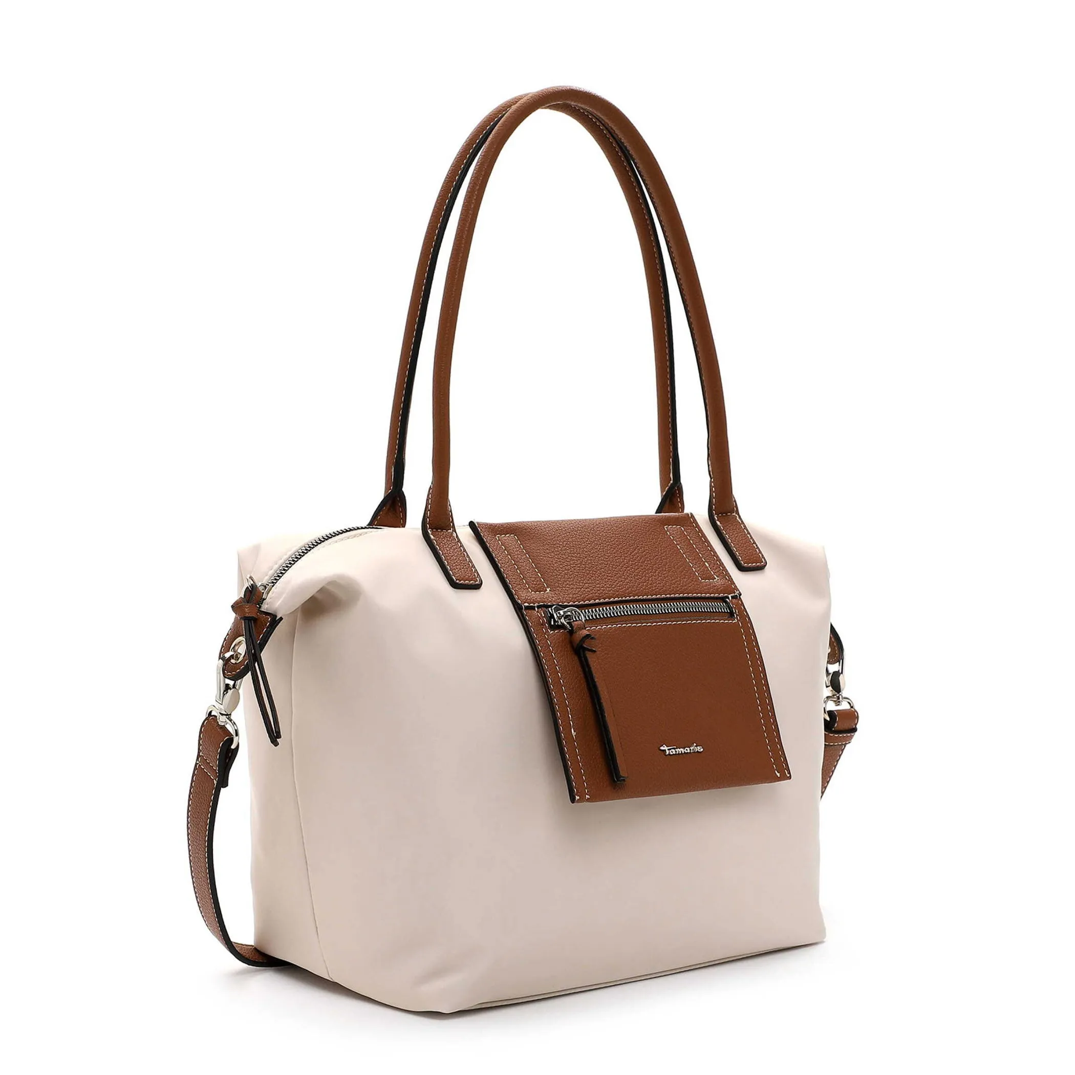 Tamaris Large Tote Bag Black Tan Beige Tan