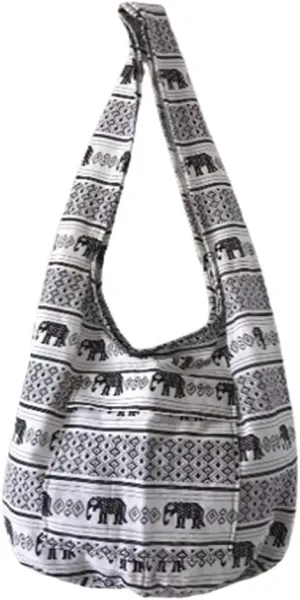 Taweengam Hippie Bag Boho Purse Ethnic Style for Ladys Women Men Crossbody Shoulder Handbag Thai Elephant Pattern