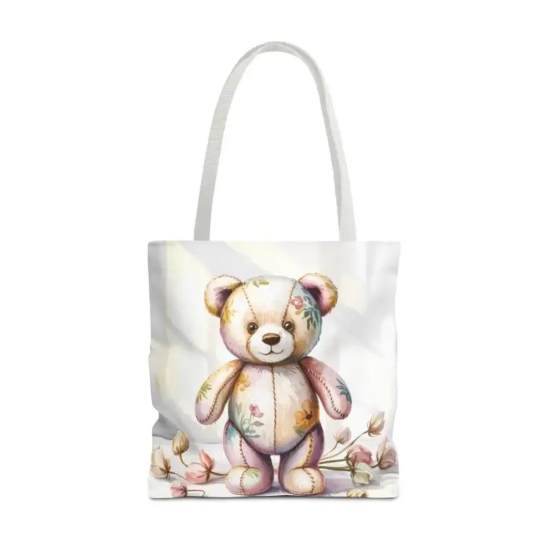 Teddy Bear Tote Bag Cute Nostalgic Style with Durable Polyester Body