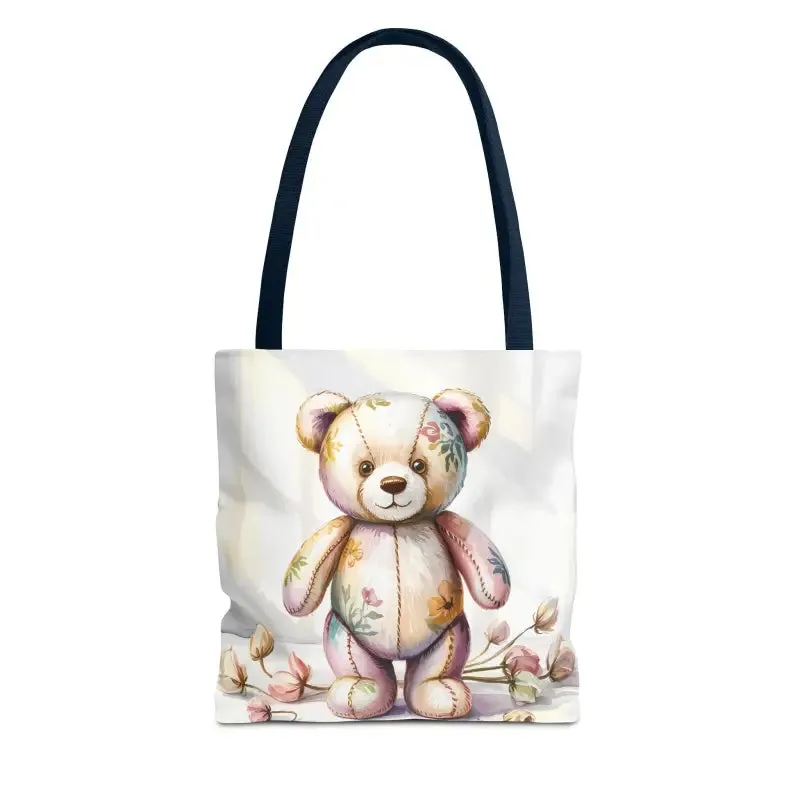 Teddy Bear Tote Bag Cute Nostalgic Style with Durable Polyester Body