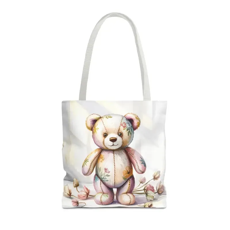 Teddy Bear Tote Bag Cute Nostalgic Style with Durable Polyester Body