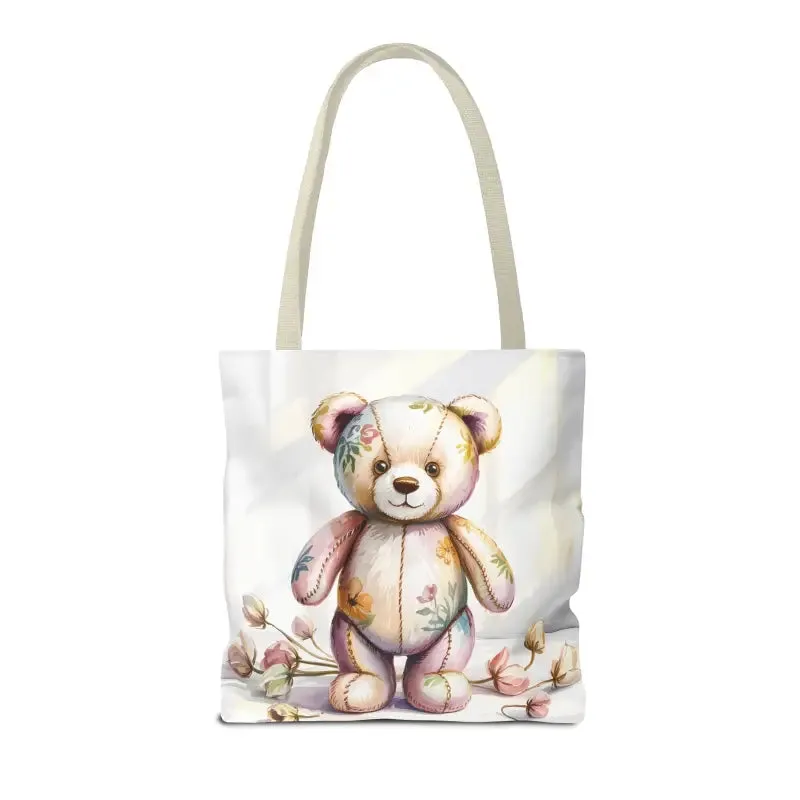 Teddy Bear Tote Bag Cute Nostalgic Style with Durable Polyester Body