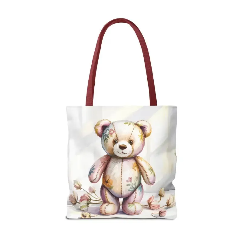 Teddy Bear Tote Bag Cute Nostalgic Style with Durable Polyester Body