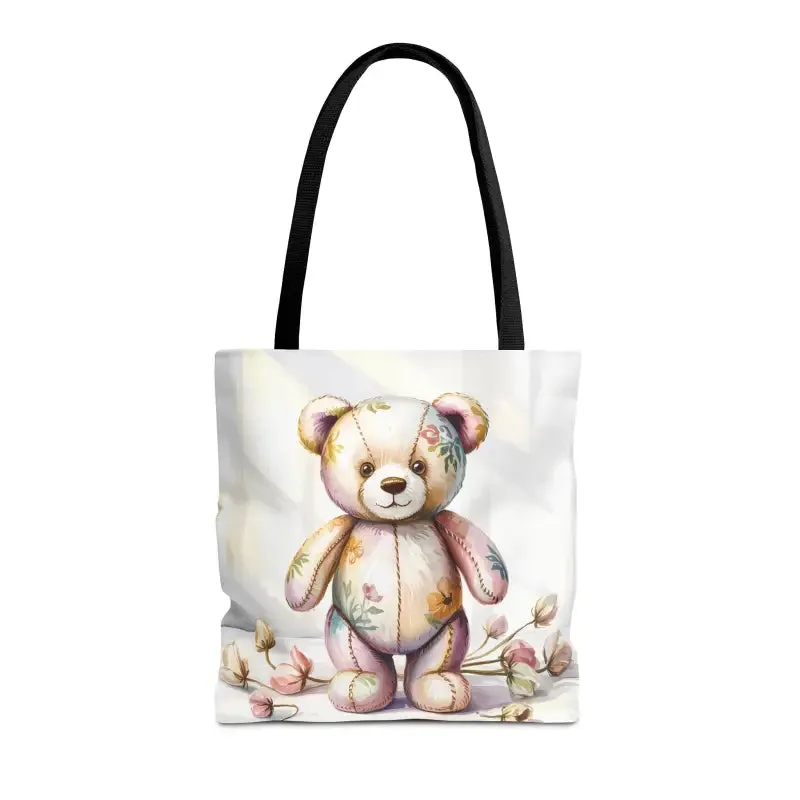 Teddy Bear Tote Bag Cute Nostalgic Style with Durable Polyester Body