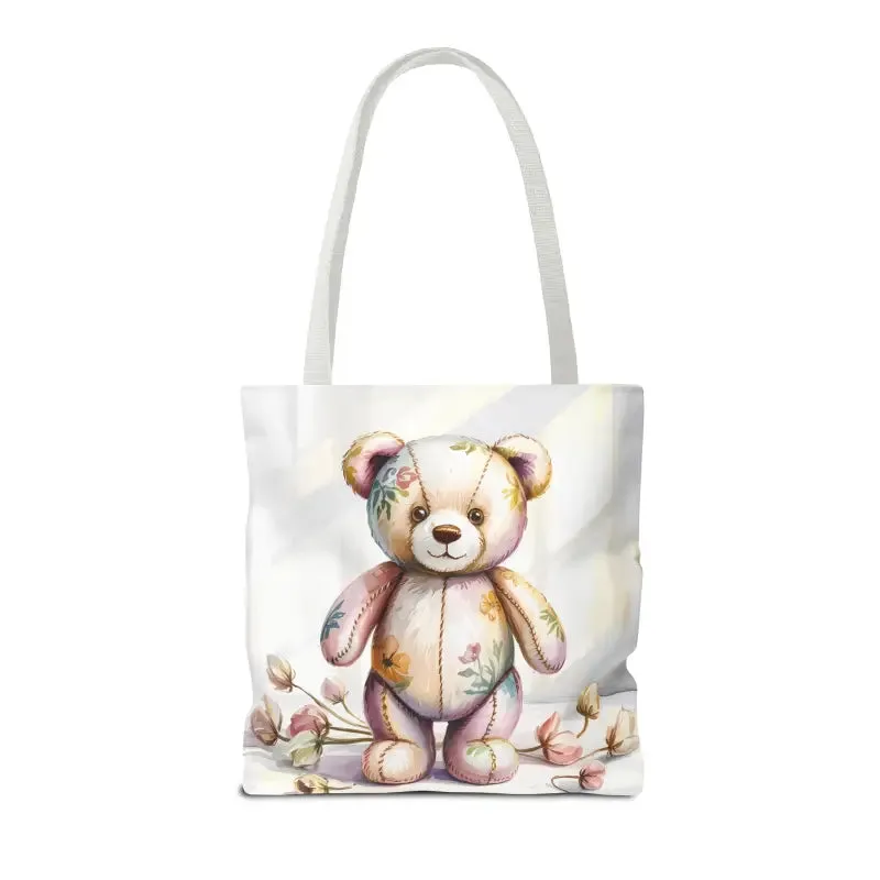 Teddy Bear Tote Bag Cute Nostalgic Style with Durable Polyester Body