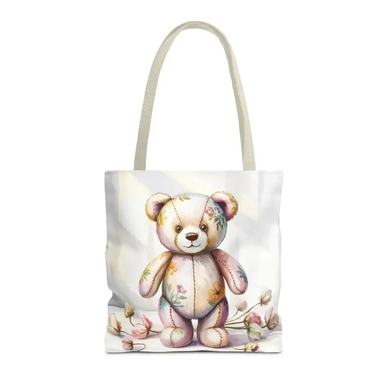 Teddy Bear Tote Bag Cute Nostalgic Style with Durable Polyester Body