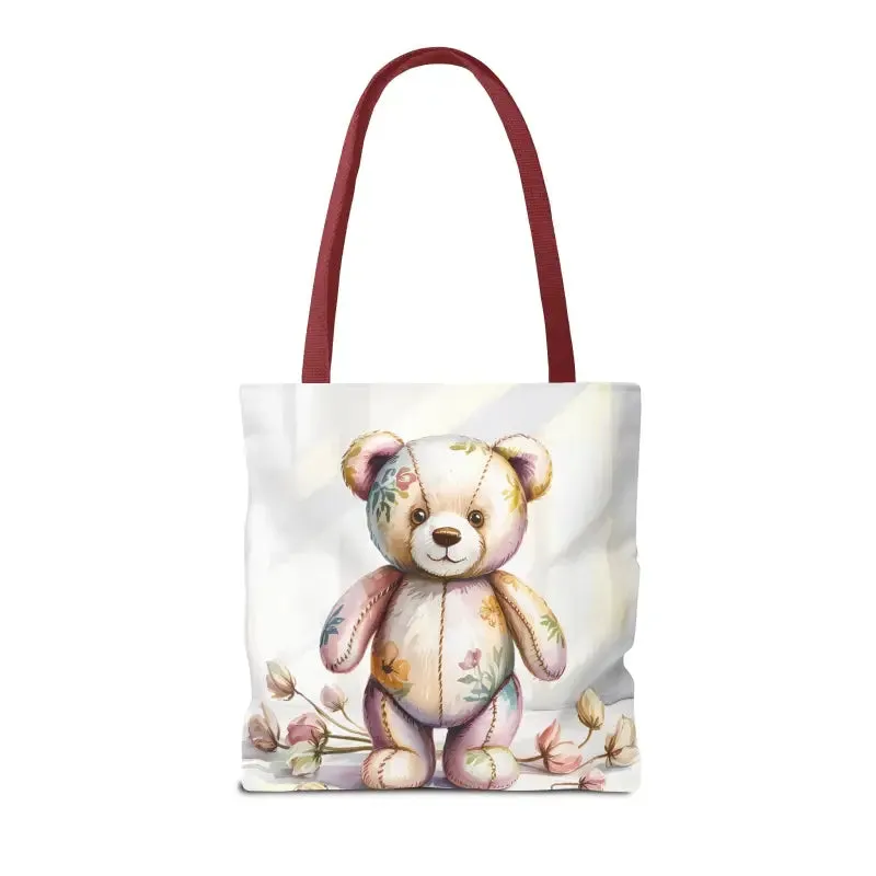 Teddy Bear Tote Bag Cute Nostalgic Style with Durable Polyester Body